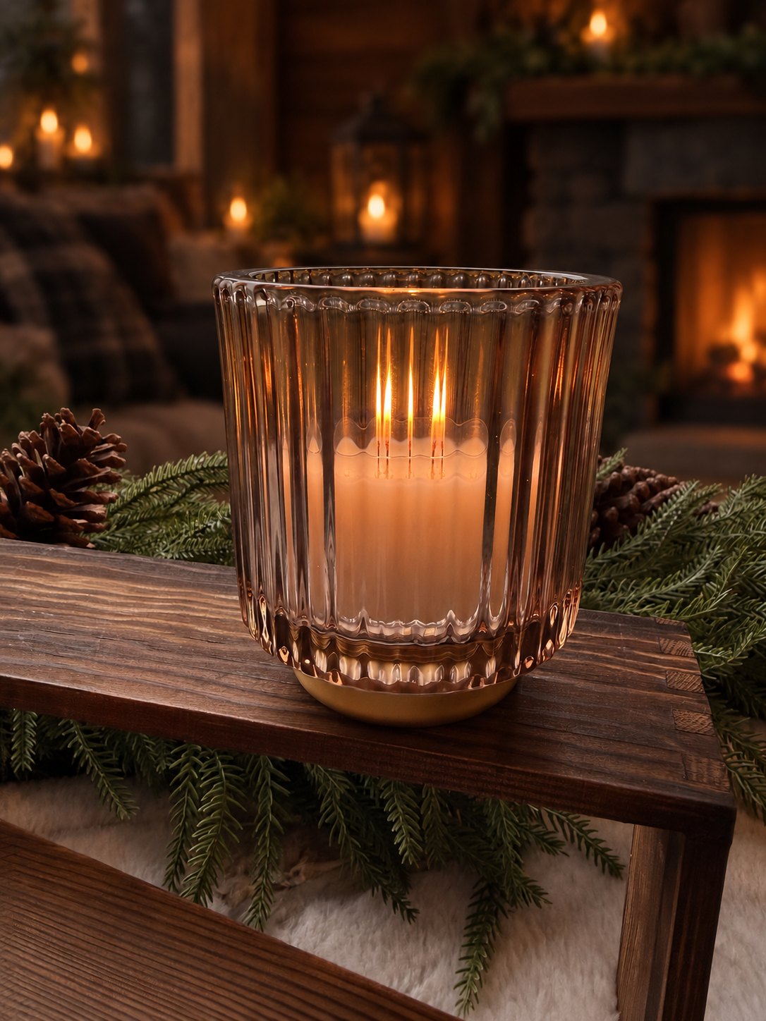 Nordic Stripe Glass Luminary