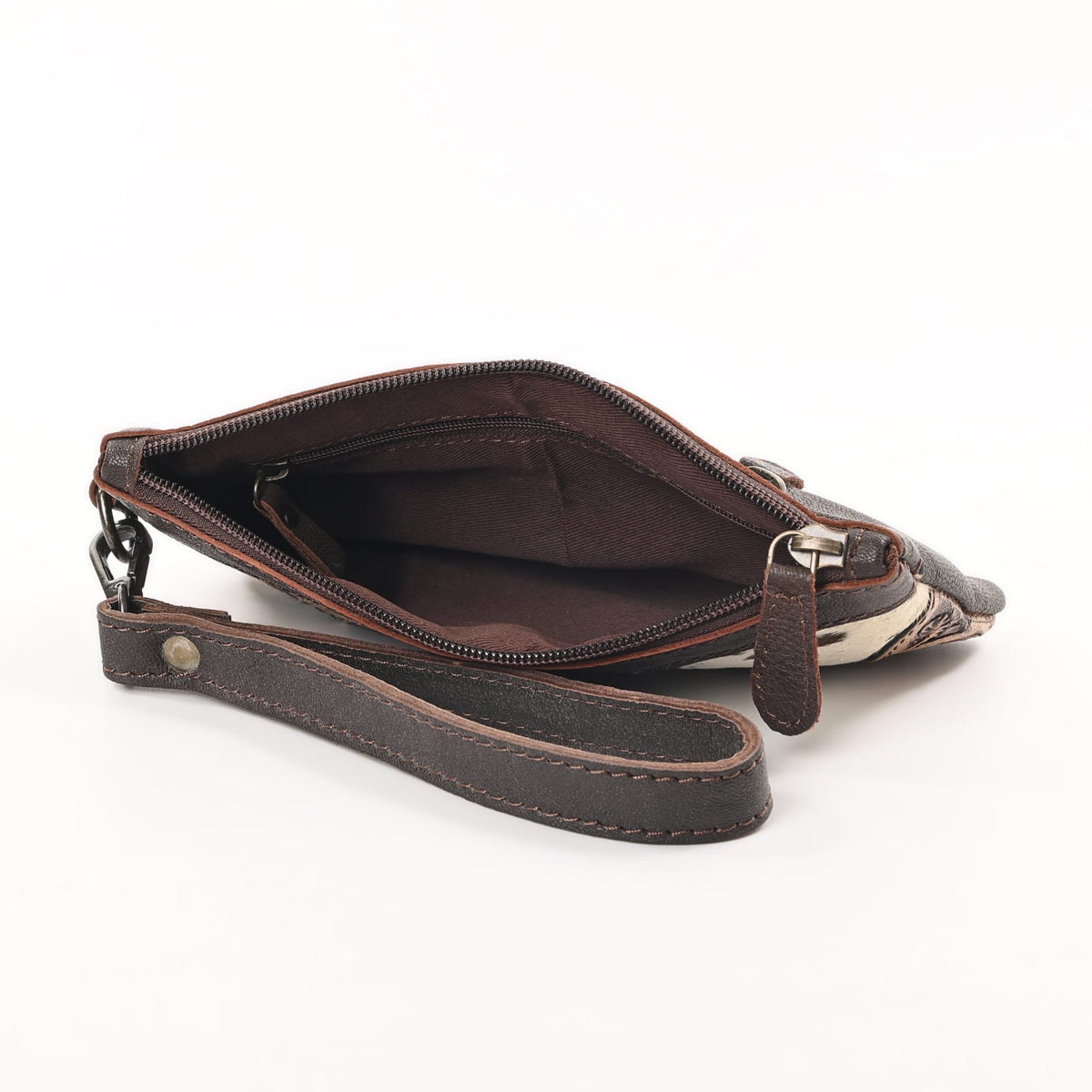 Cowhide Tooled Wristlet Wallet