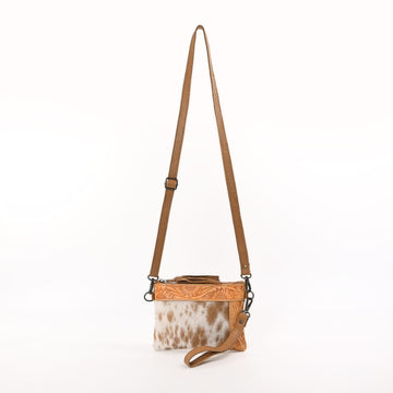 Light Brown Leather and Cowhide Crossbody