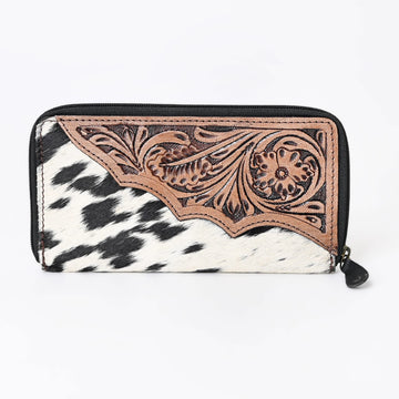 Prairie Leather Tooled Zip-Up Bifold Wallet